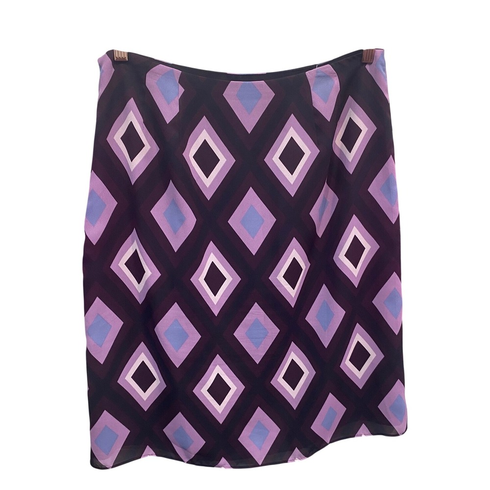 Y2k Geometric Mod Skirt Corporate power Diamond Print Skirt Women Size 12